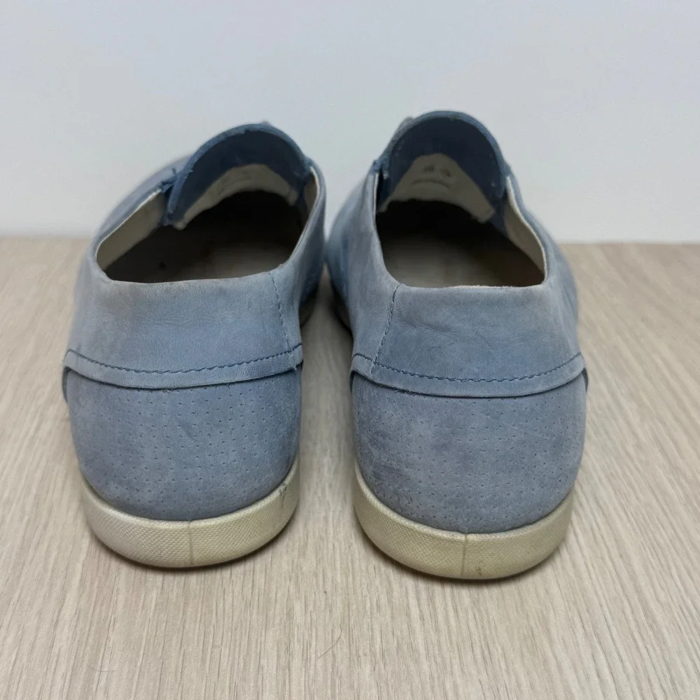 Slip On Sneakers ECCO Women 37 Blue Leather Nubuck Casual Comfort Flats 0181